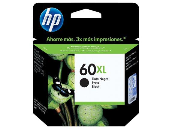Cartucho de tinta HP 60XL Negro para Deskjet 1660/2660/D110/4280/4780 600 Paginas
